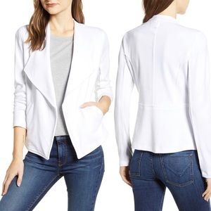 Drape collar knit blazer